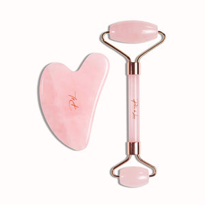 Coffret Roller & Gua Sha Quartz Rose