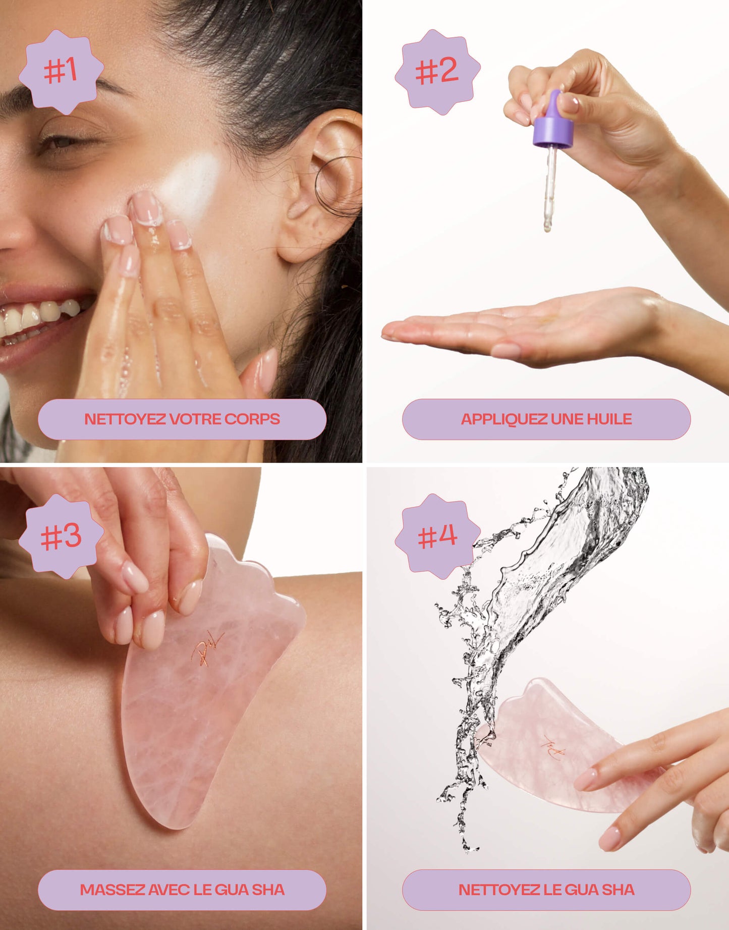 Gua Sha Corps Quartz Rose