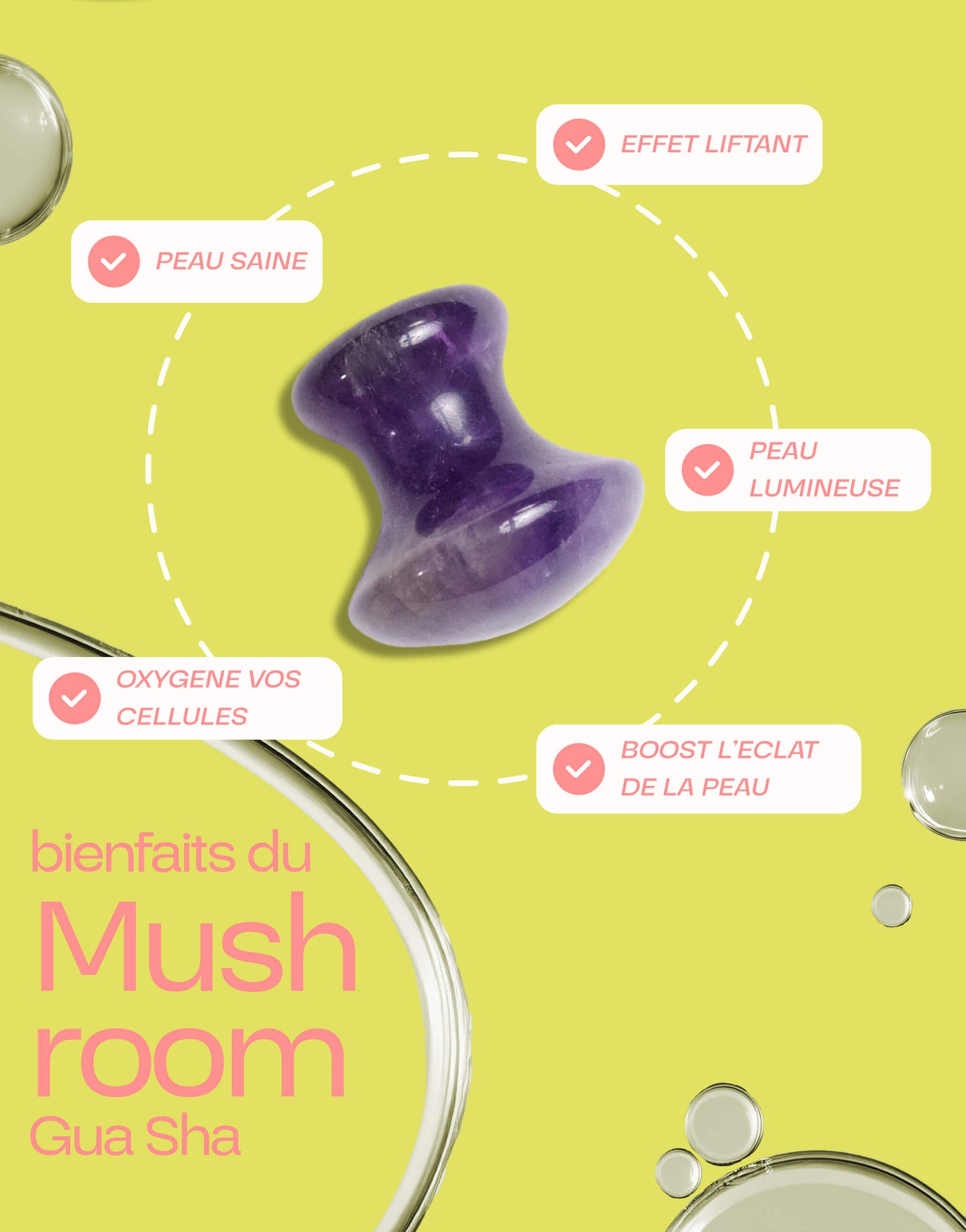 Mushroom Gua Sha Améthyste
