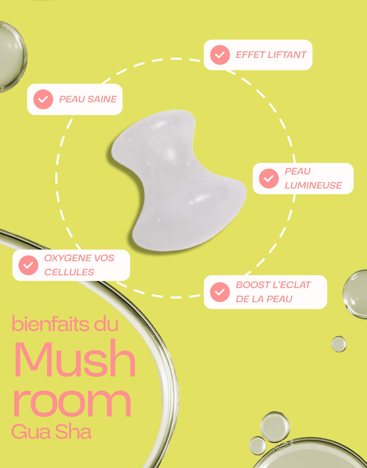Mushroom Gua Sha Cristal de Roche
